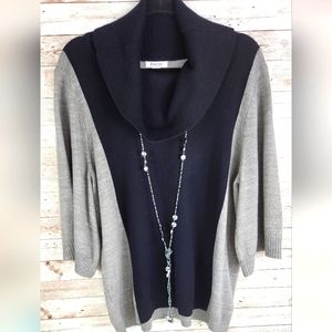 Hampshire Studio, 0322, Women's Black and gray sweater with wide sleeves, 1X